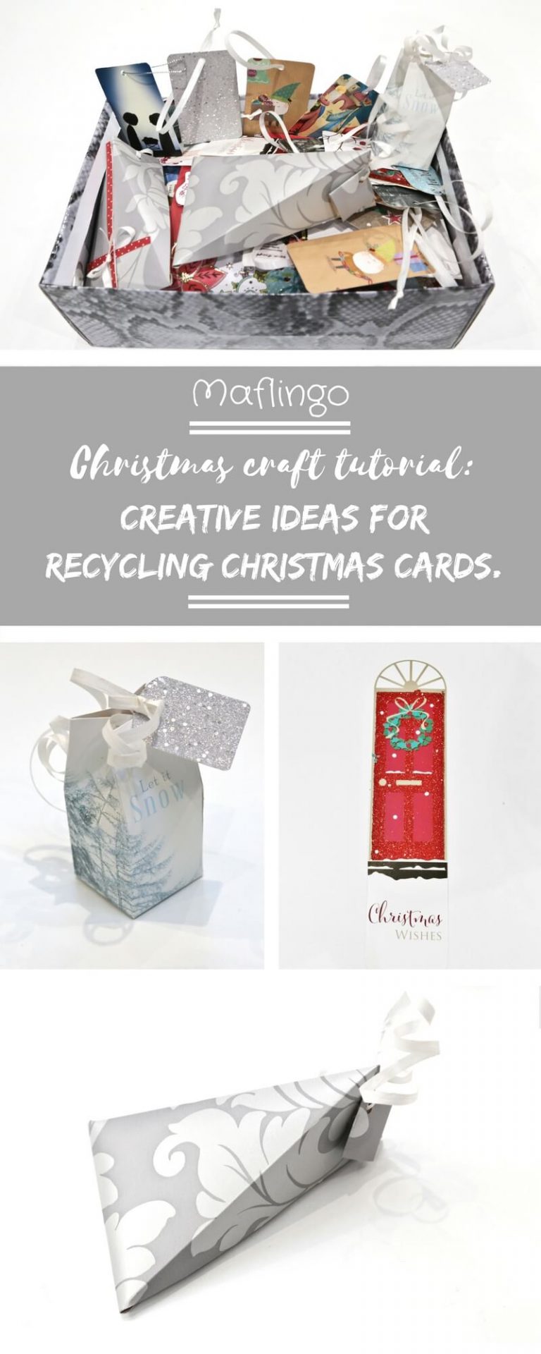 Stepbystep tutorial 4 creative ways of recycling Christmas cards