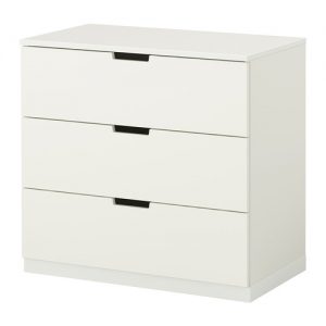 Ikea Nordli 3 drawer chest 80cm white