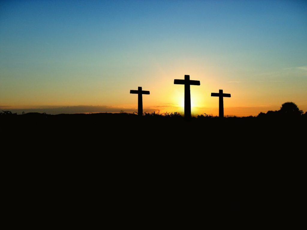 Three crosses on a hill