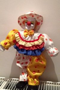 Scary clown ornament
