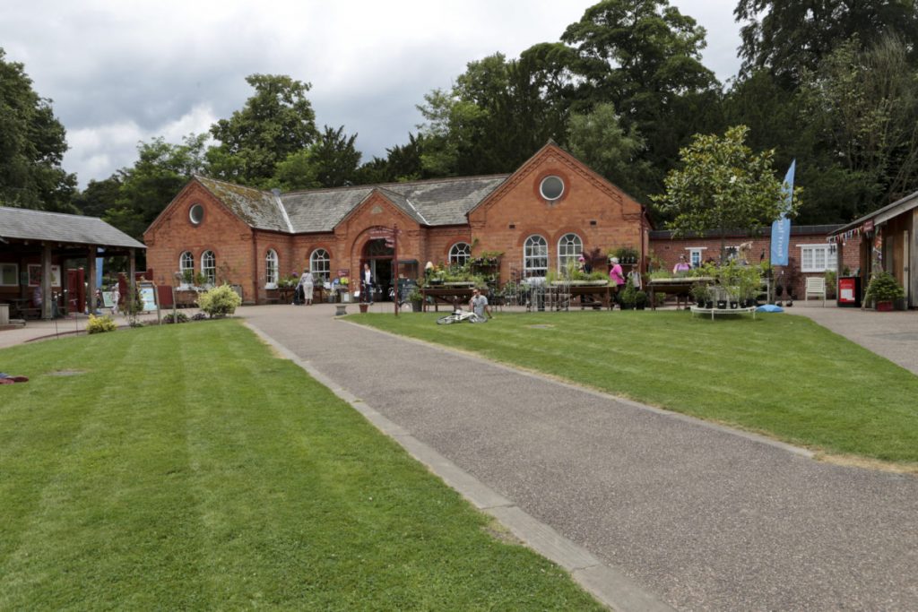 View of the Clumber Park National Trust Shop and information hut.