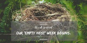 Text overlay 'It's oh so quiet': Our 'empty nest' week begins