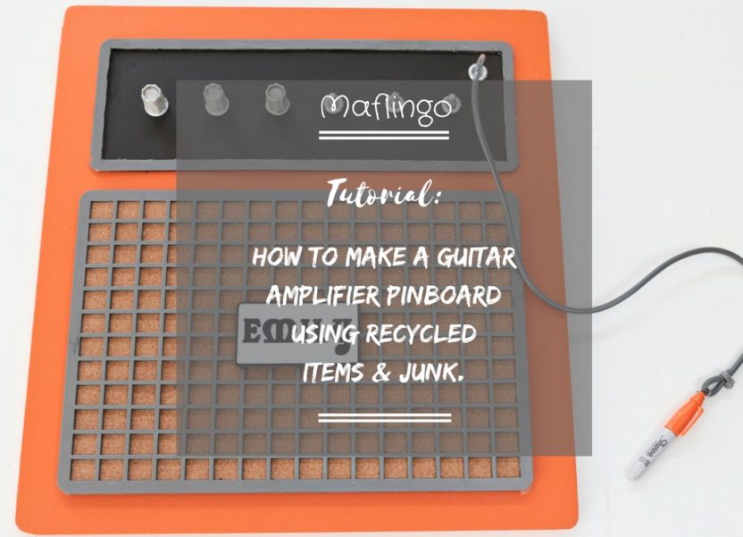 How to make a guitar amp pinboard using recycled items & junk.