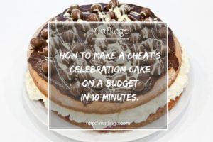 How to make a cheat's celebration / birthday cake in 10 minutes for less than £10.