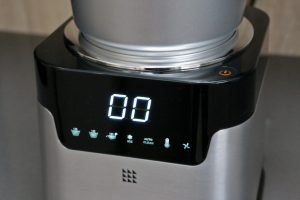 Close up of the touchscreen display on the Lakeland touchscreen soup maker.