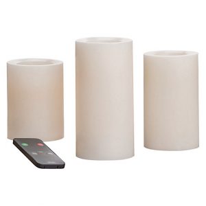 LED Candles with Remote, Pack of 3 from John Lewis