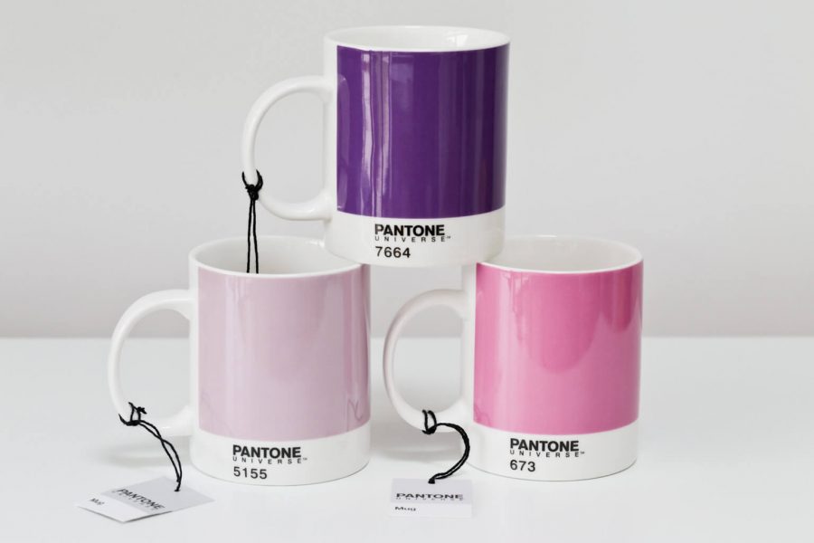 Pantone Universe Mug Set of 3 in purple and pink hues