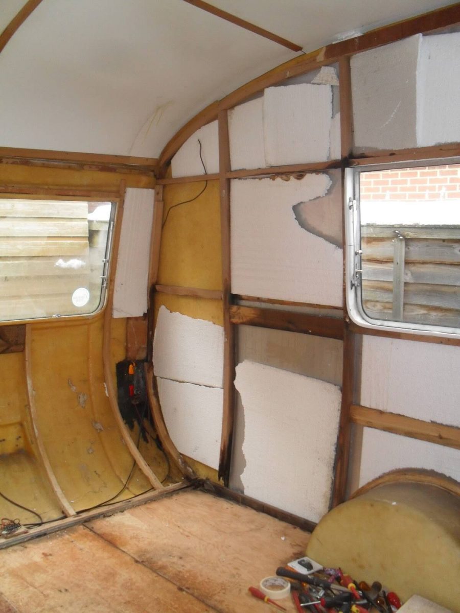 1969 Cheltenham Fawn Renovation Project stripped down interior