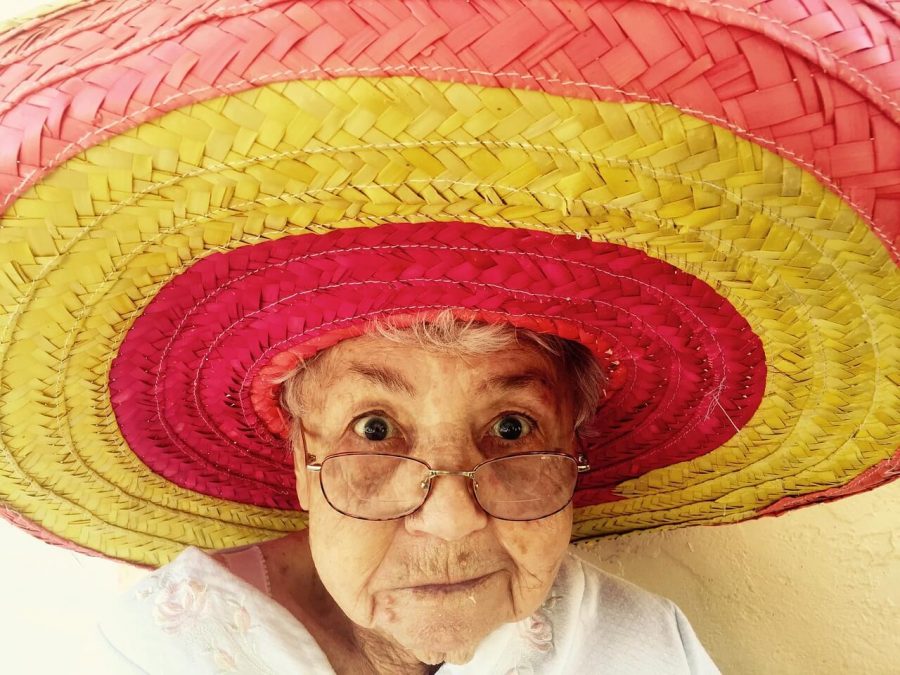 Banish winter depression and the post-holiday blues old lady in sombrero