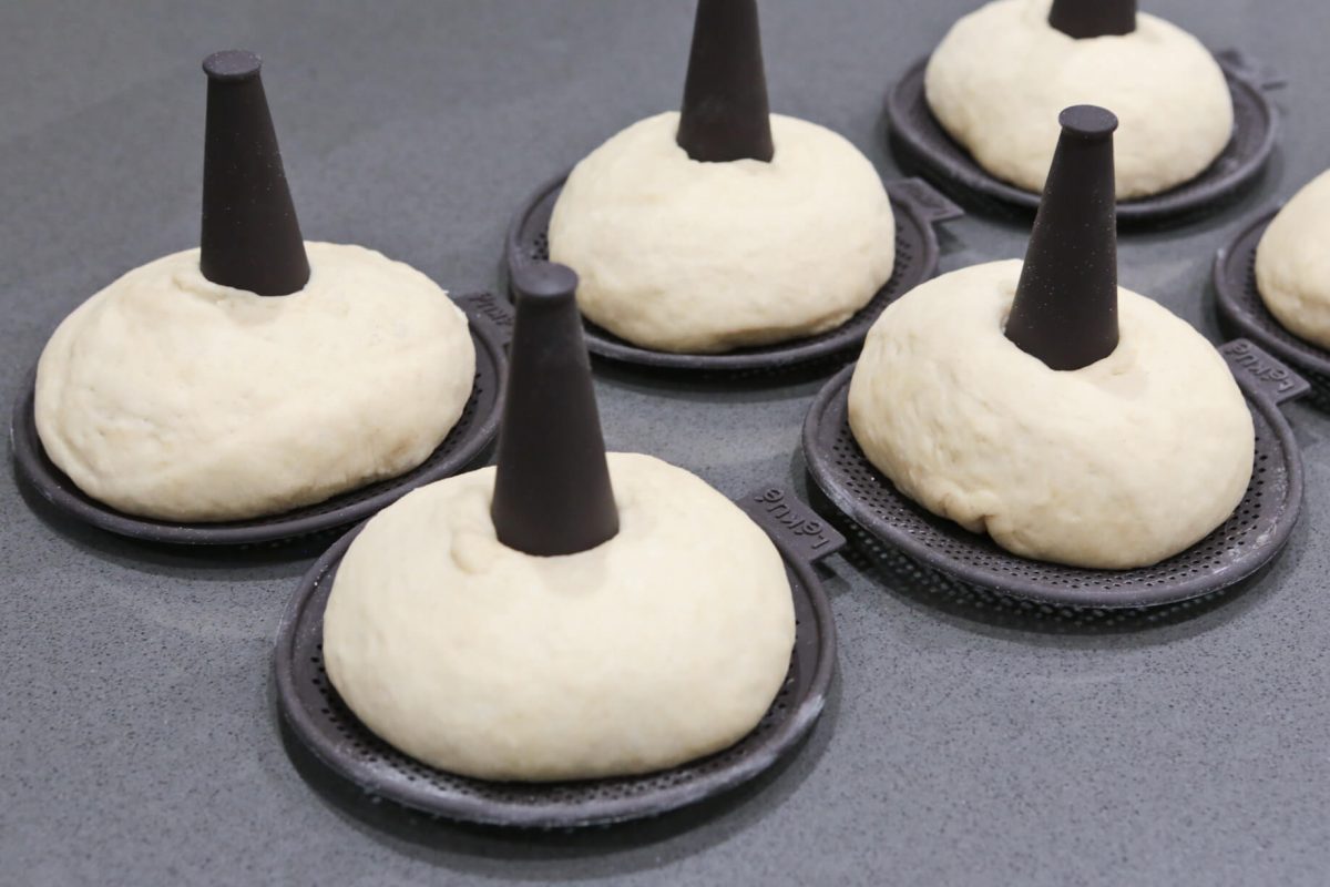 Dough on Lékué silicone bagel moulds