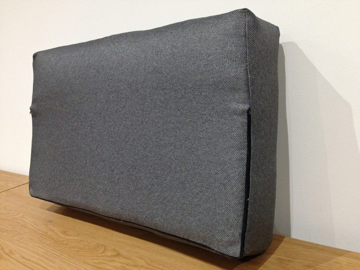 Back of upholstered sofa cushion (back) with removable zipped cover