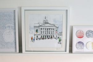 My birthday present. A beautiful limited edition print by Nottingham Artist Hannah Sawtell is central on my Finished Gallery wall using Ikea Mosslanda Picture ledges